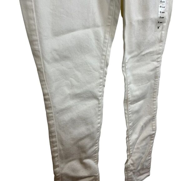 AMERICAN EAGLE SKINNY STRETCH White Wash Low Rise Studded Jeans NWT sz 6 x 32 - Picture 6 of 16